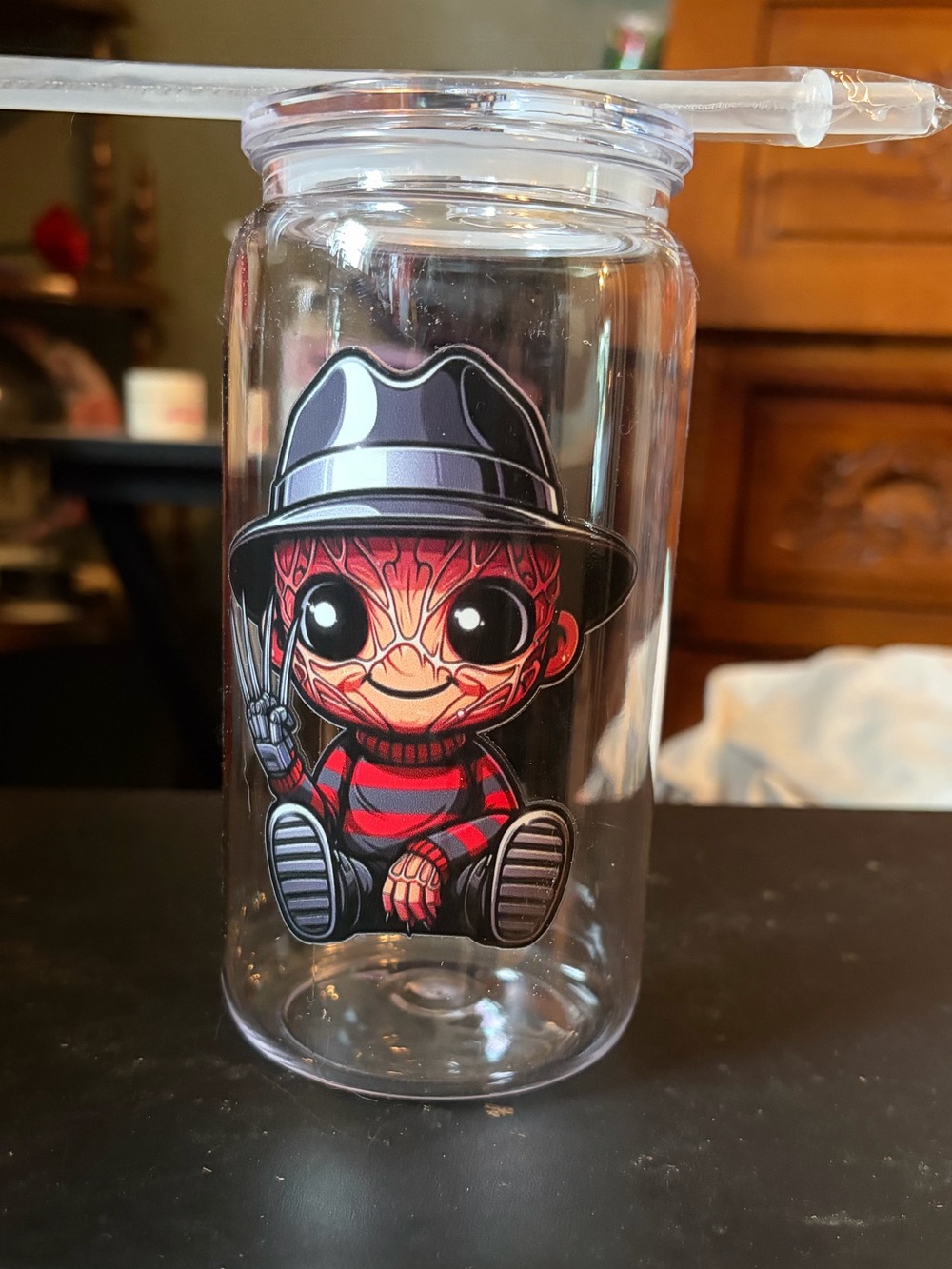Freddy handmade tumbler with straw